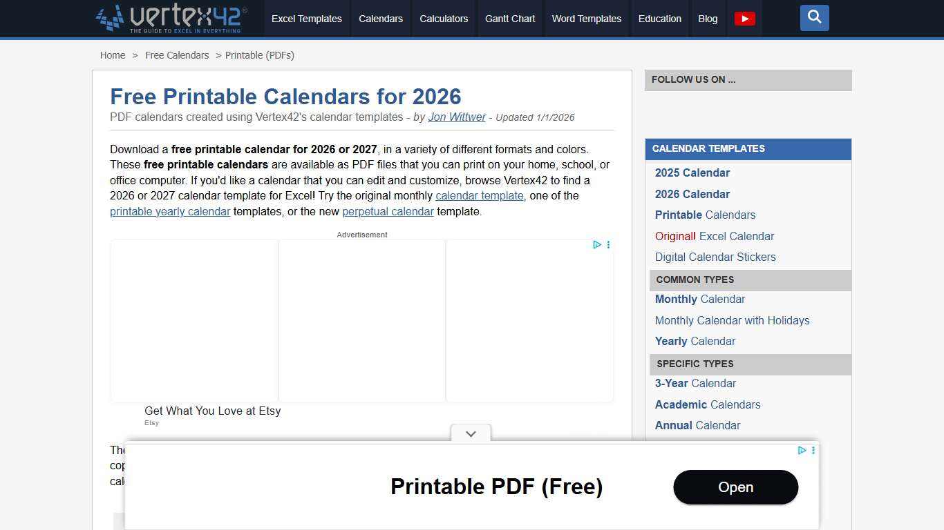 Free Printable Calendar - Printable Monthly Calendars